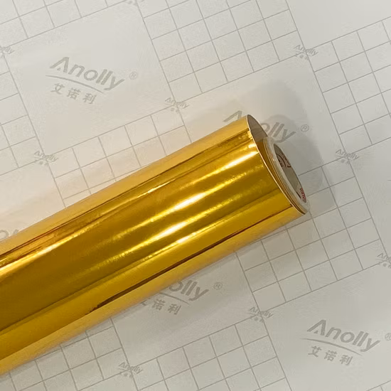 금속화 애완동물 비닐 필름, 반짝이는 금색 및 은색 컬러 컷 비닐